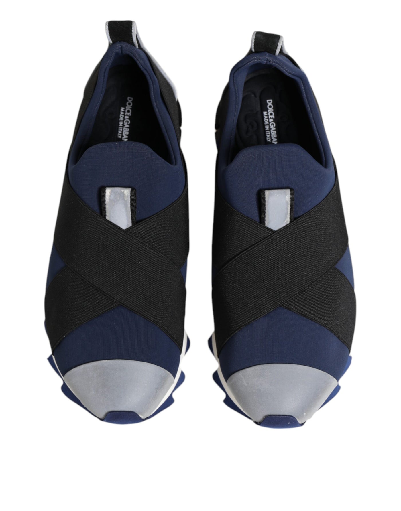 Dolce & Gabbana Blau Schwarz Slip On Low Top Männer Turnschuhe Schuhe