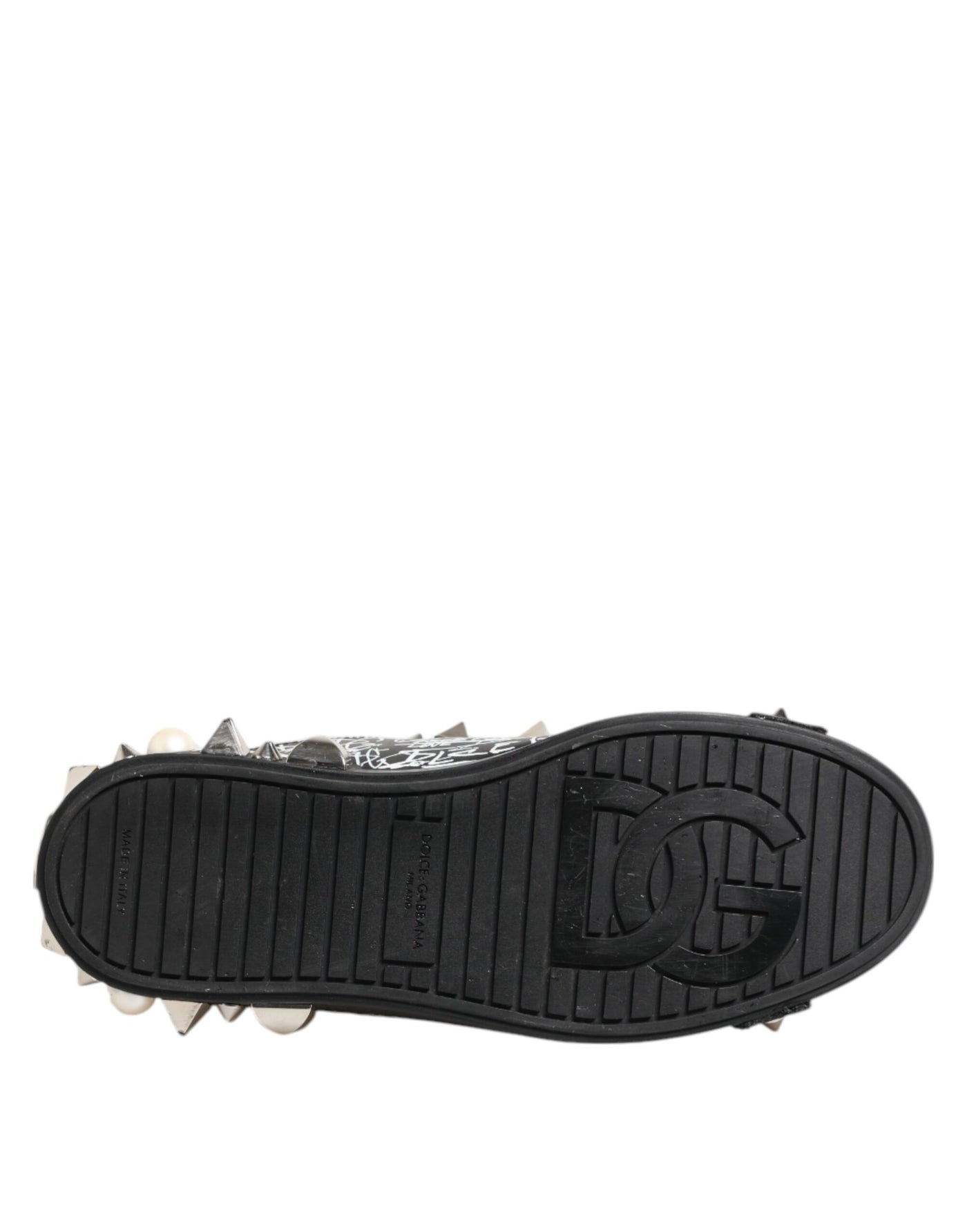 Dolce & Gabbana Schwarz Portofino Stud verschönert Turnschuhe Schuhe