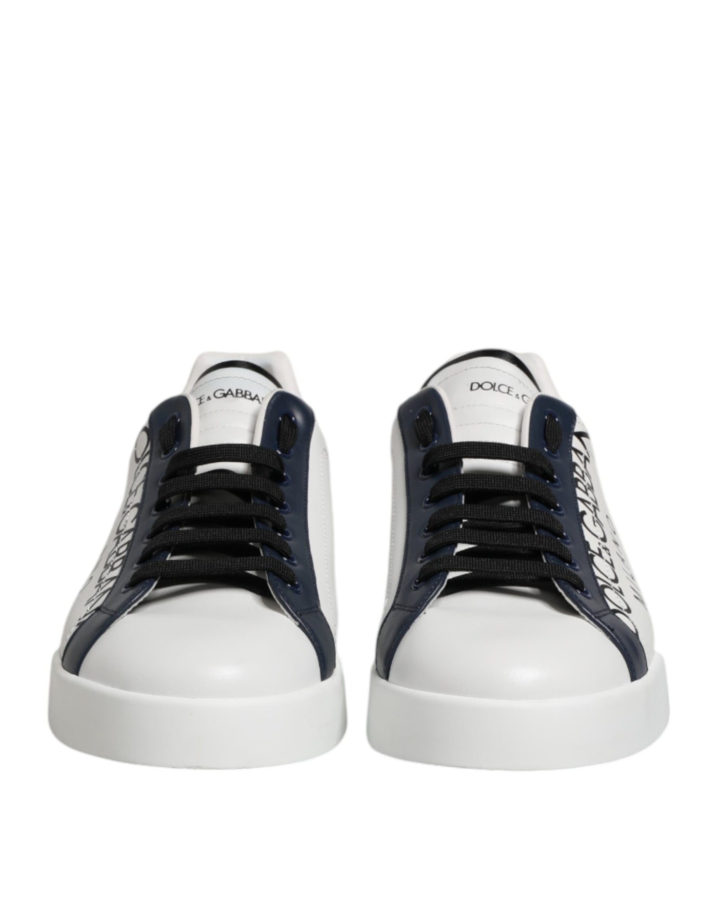 Dolce & Gabbana Weiß Blau Crown Niedrige Top Turnschuhe Schuhe