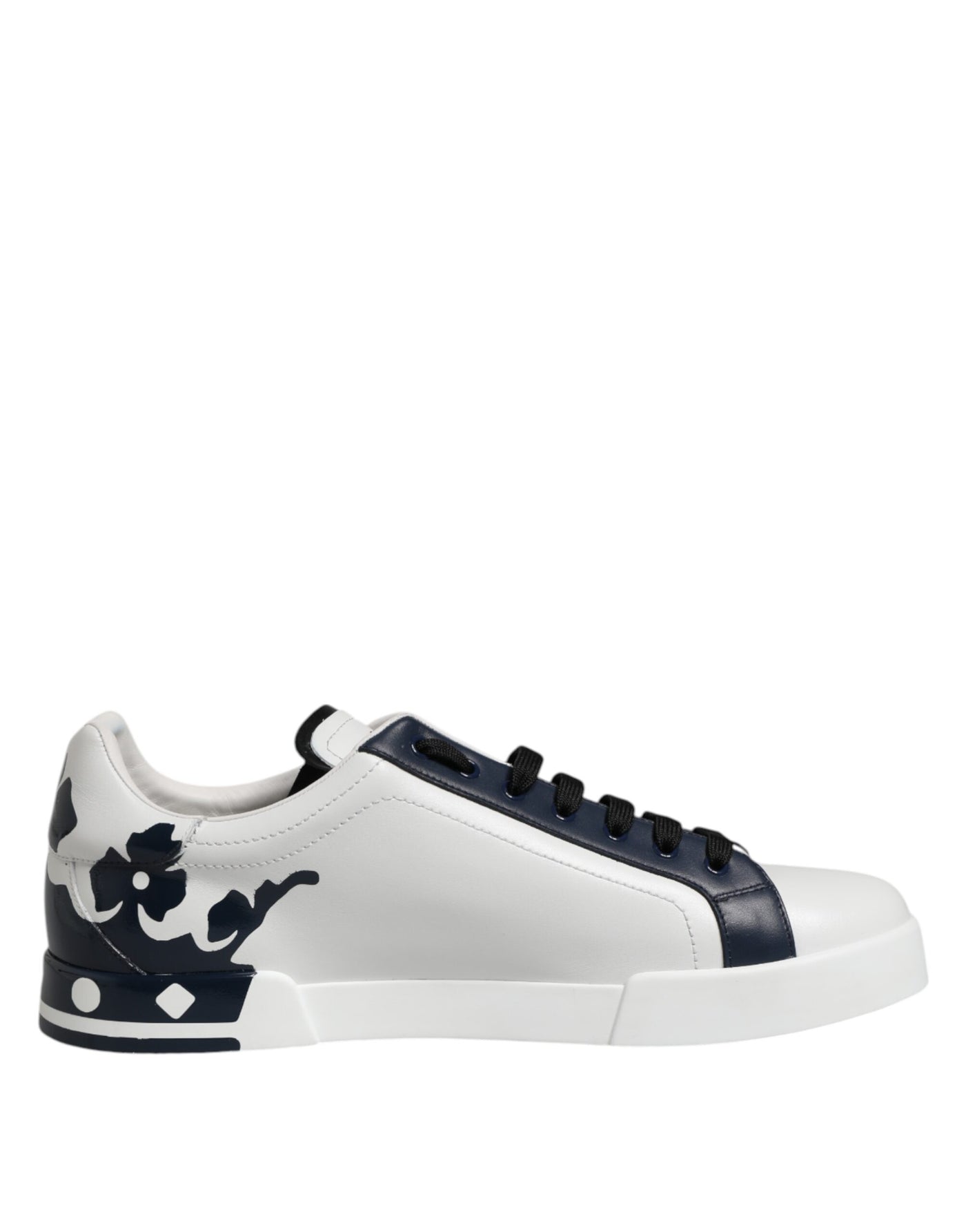 Dolce & Gabbana Weiß Blau Crown Niedrige Top Turnschuhe Schuhe