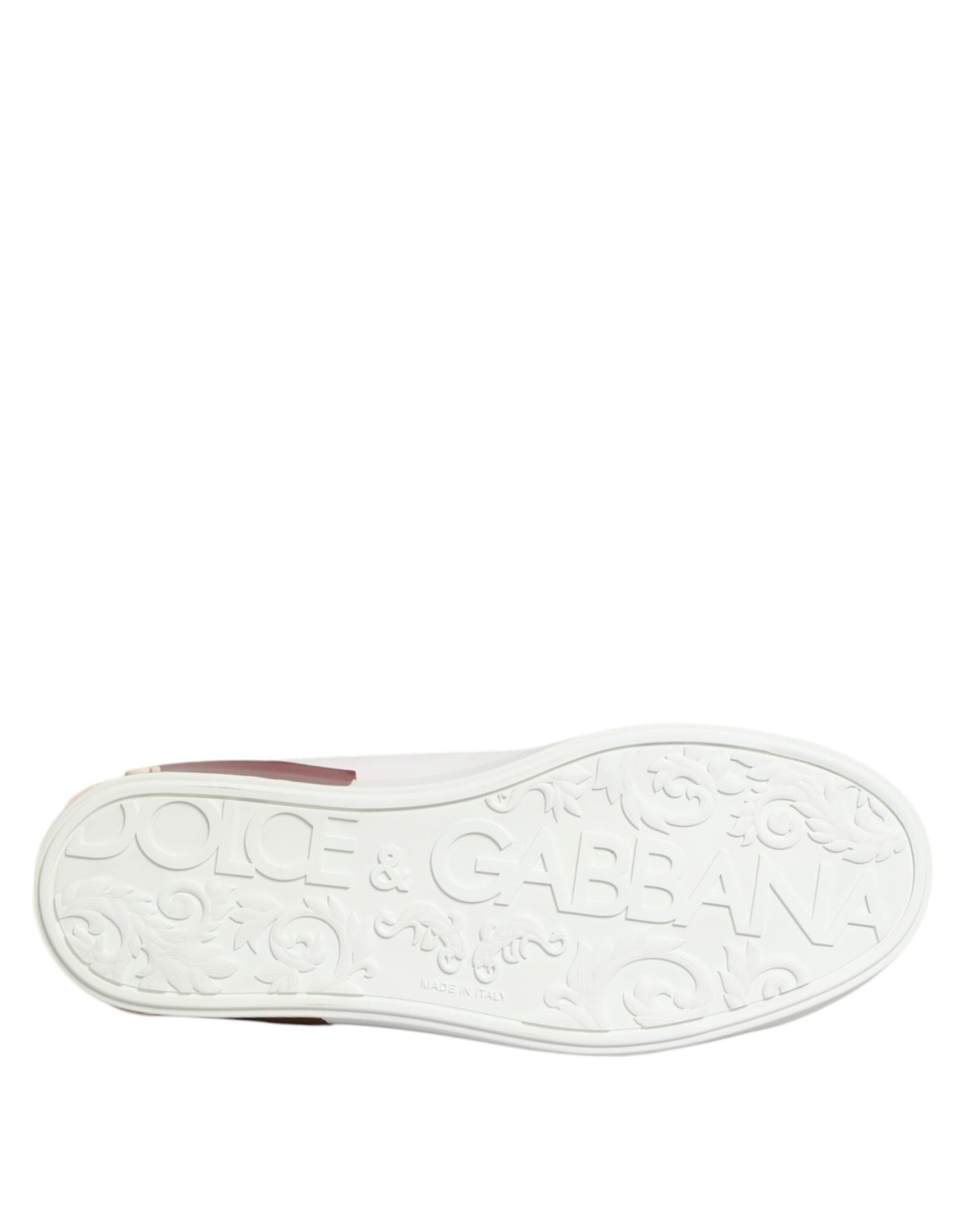Dolce & Gabbana Weiß Rot Leder Lace Up Turnschuhe Schuhe