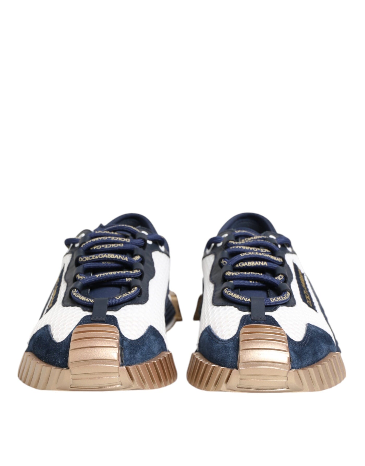 Dolce & Gabbana Blau Weiß Low Top NS1 Männer Turnschuhe Schuhe