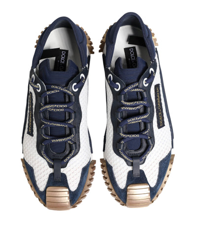 Dolce & Gabbana Blau Weiß Low Top NS1 Männer Turnschuhe Schuhe