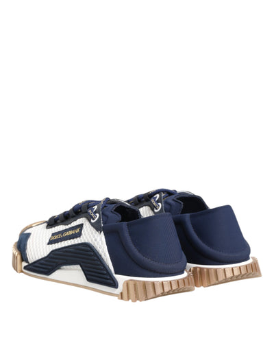 Dolce & Gabbana Blau Weiß Low Top NS1 Männer Turnschuhe Schuhe