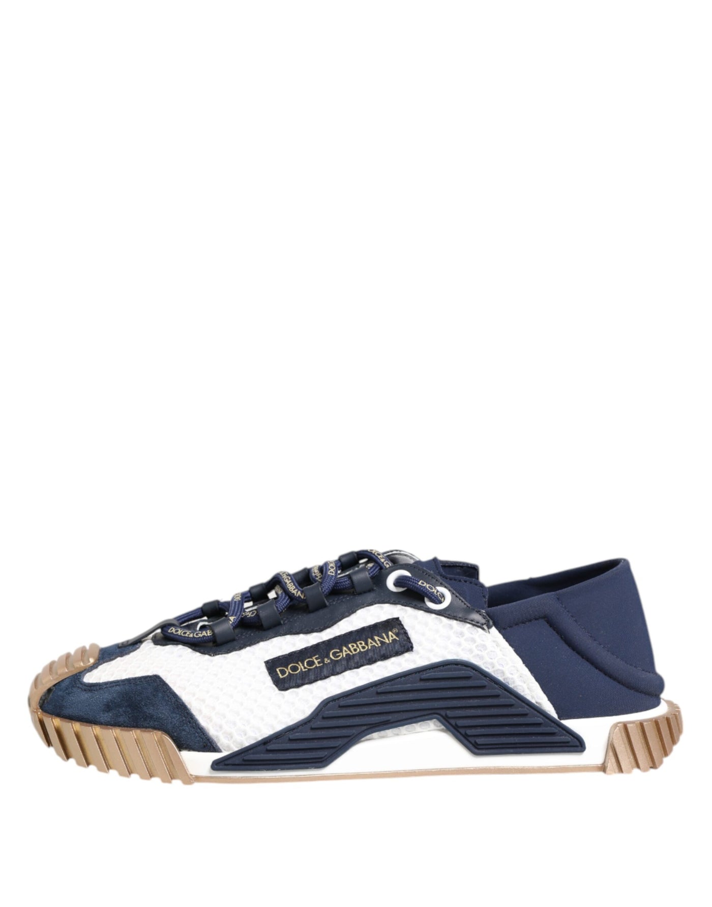 Dolce & Gabbana Blau Weiß Low Top NS1 Männer Turnschuhe Schuhe