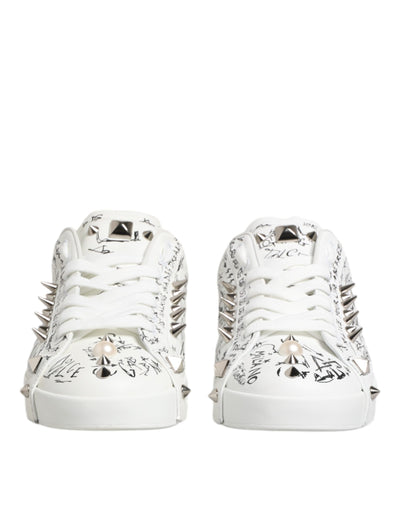 Dolce & Gabbana Weiß Portofino Stud verschönert Männer Turnschuhe Schuhe