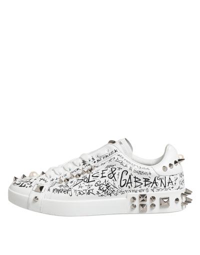 Dolce & Gabbana Weiß Portofino Stud verschönert Männer Turnschuhe Schuhe