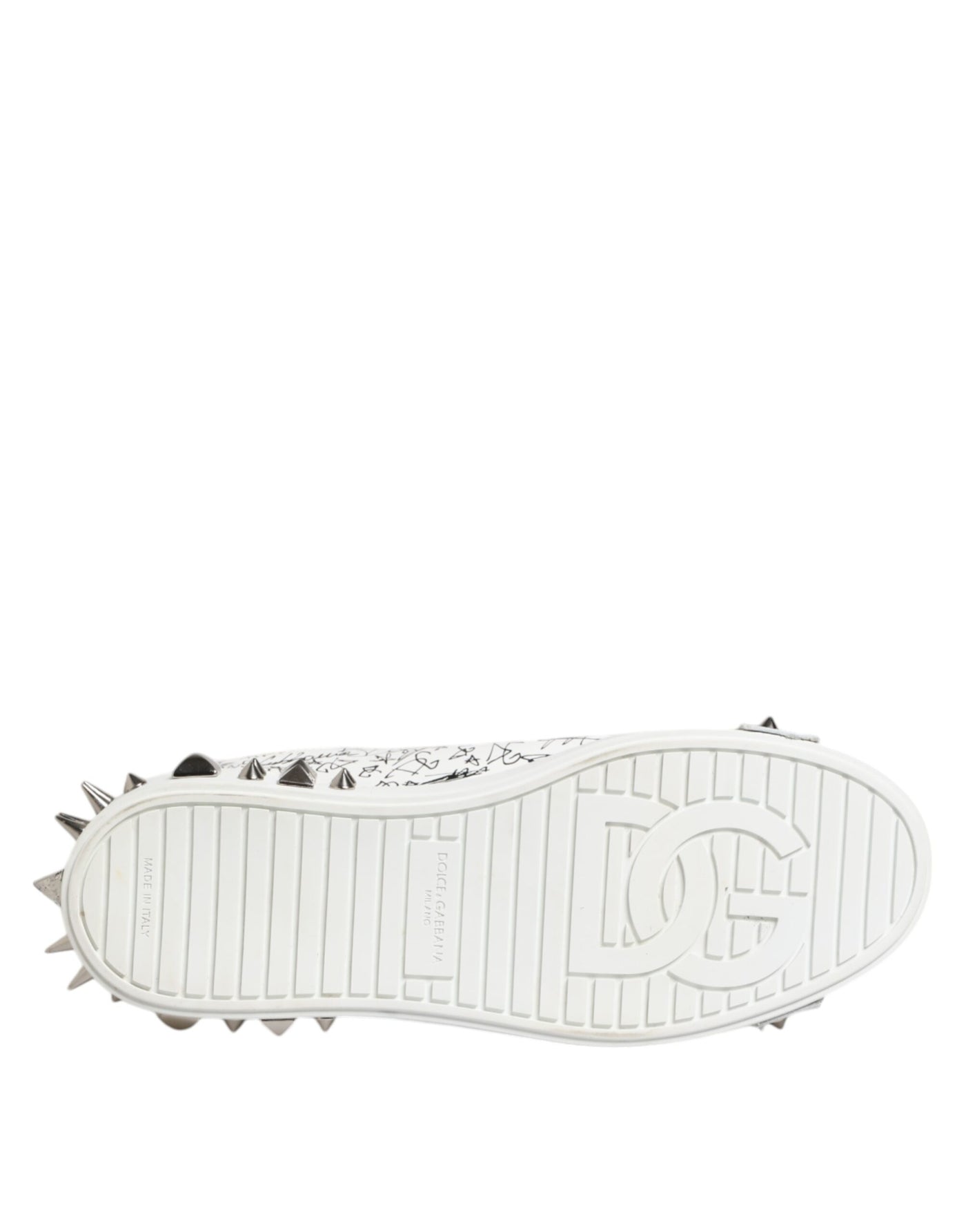 Dolce & Gabbana Weiß Portofino Stud verschönert Männer Turnschuhe Schuhe