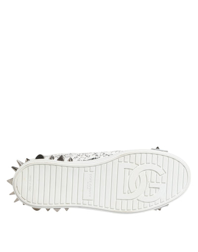 Dolce & Gabbana Weiß Portofino Stud verschönert Männer Turnschuhe Schuhe