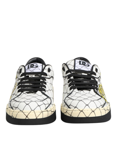 Dolce & Gabbana Weiß Logo Print Low Top Männer Turnschuhe Schuhe