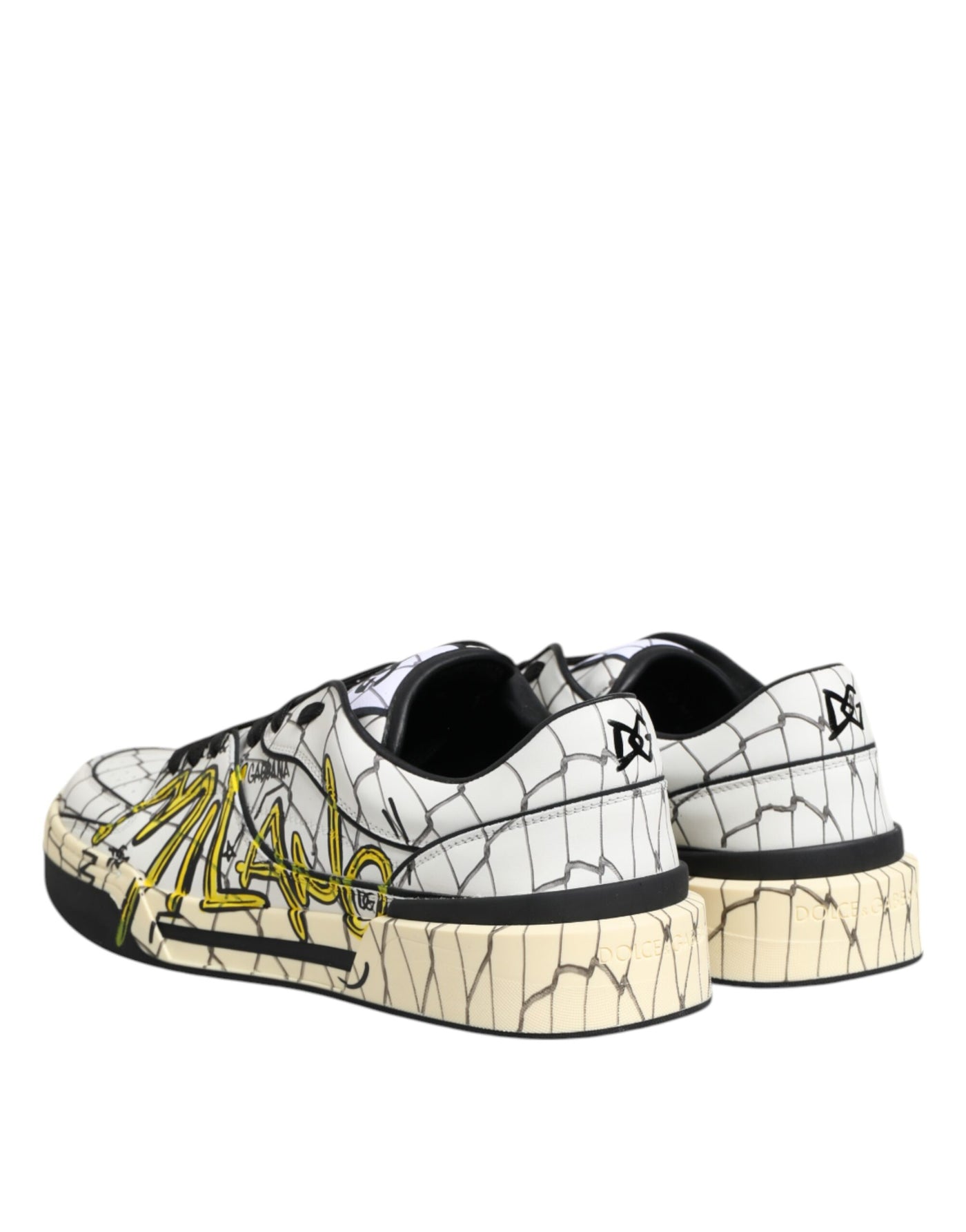 Dolce & Gabbana Weiß Logo Print Low Top Männer Turnschuhe Schuhe
