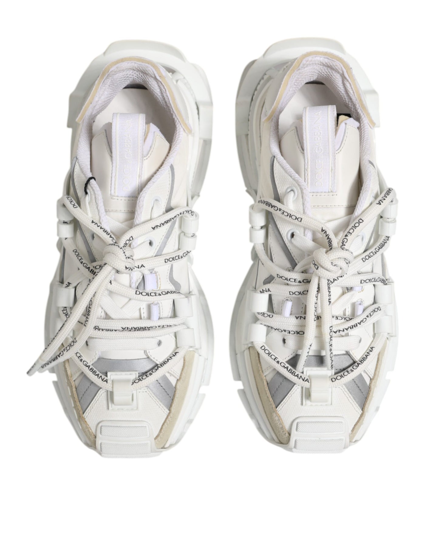 Dolce & Gabbana Weiß Silber Low Top SPACE Männer Turnschuhe Schuhe