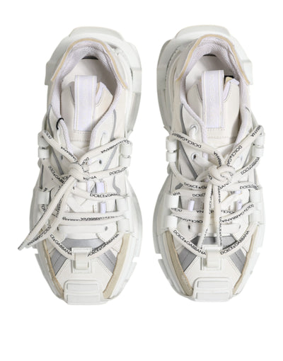 Dolce & Gabbana Weiß Silber Low Top SPACE Männer Turnschuhe Schuhe
