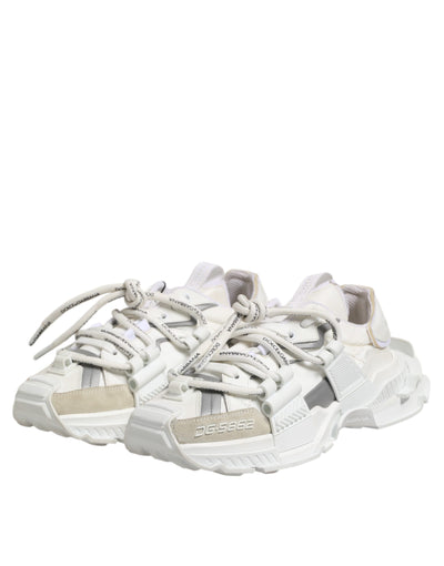 Dolce & Gabbana Weiß Silber Low Top SPACE Männer Turnschuhe Schuhe