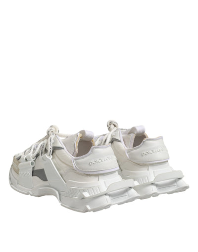 Dolce & Gabbana Weiß Silber Low Top SPACE Männer Turnschuhe Schuhe
