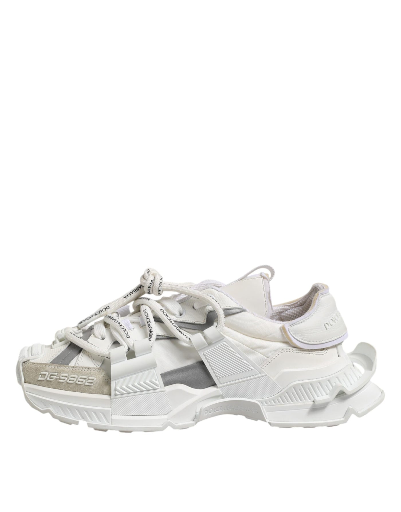 Dolce & Gabbana Weiß Silber Low Top SPACE Männer Turnschuhe Schuhe