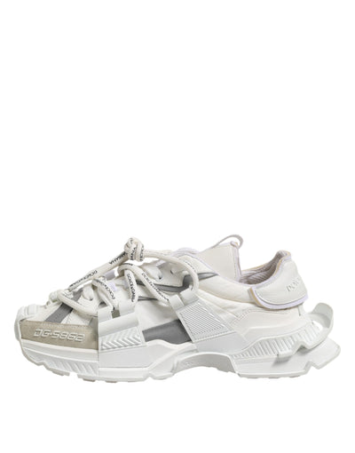 Dolce & Gabbana Weiß Silber Low Top SPACE Männer Turnschuhe Schuhe
