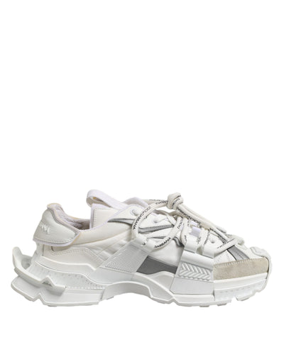 Dolce & Gabbana Weiß Silber Low Top SPACE Männer Turnschuhe Schuhe