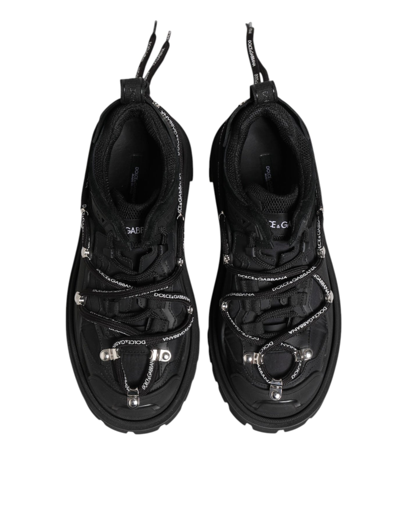 Dolce & Gabbana Schwarze Low Top Lace Up Trekking Sneakers Schuhe