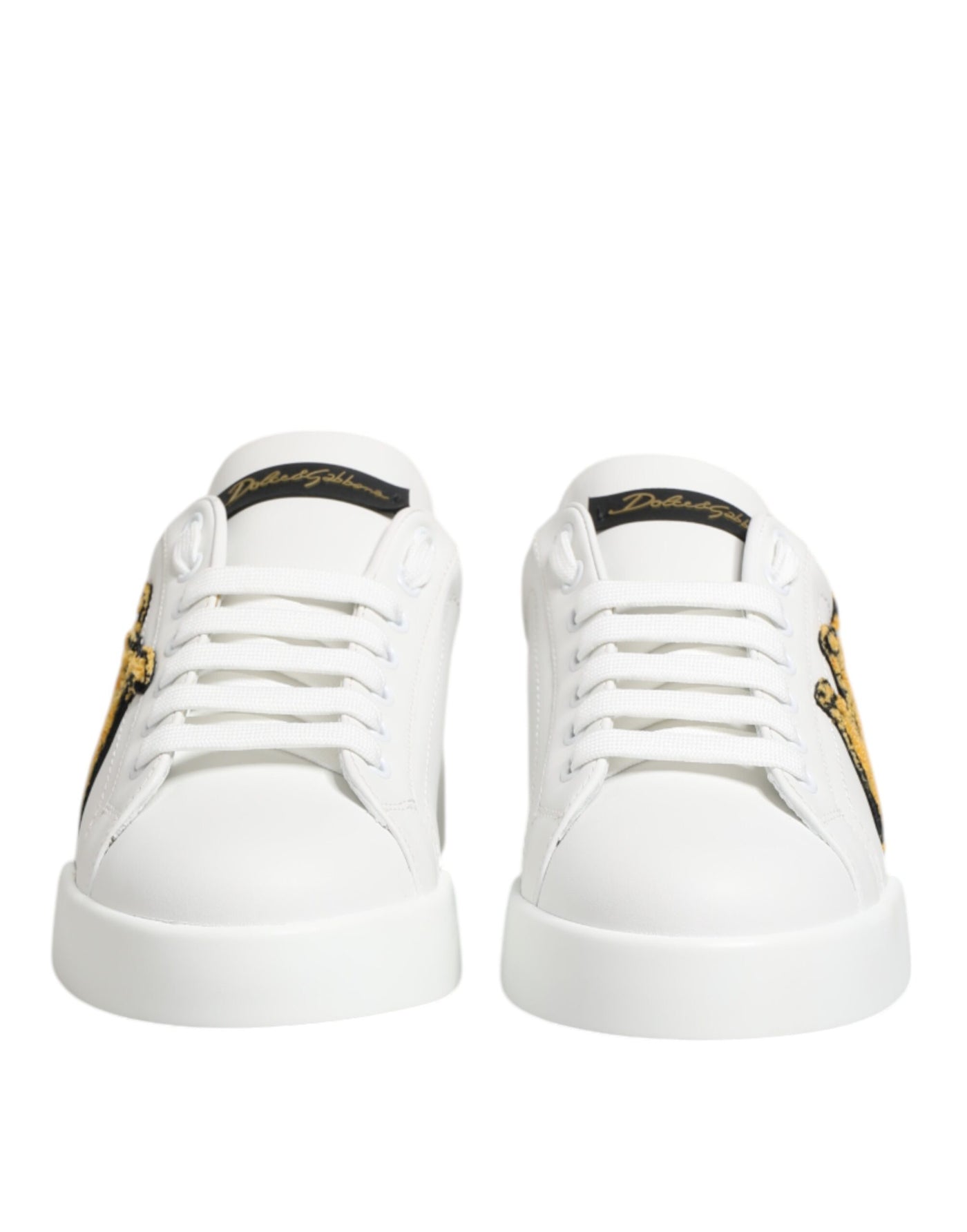 Dolce & Gabbana Weiß Crown Patch Portofino Männer Turnschuhe Schuhe