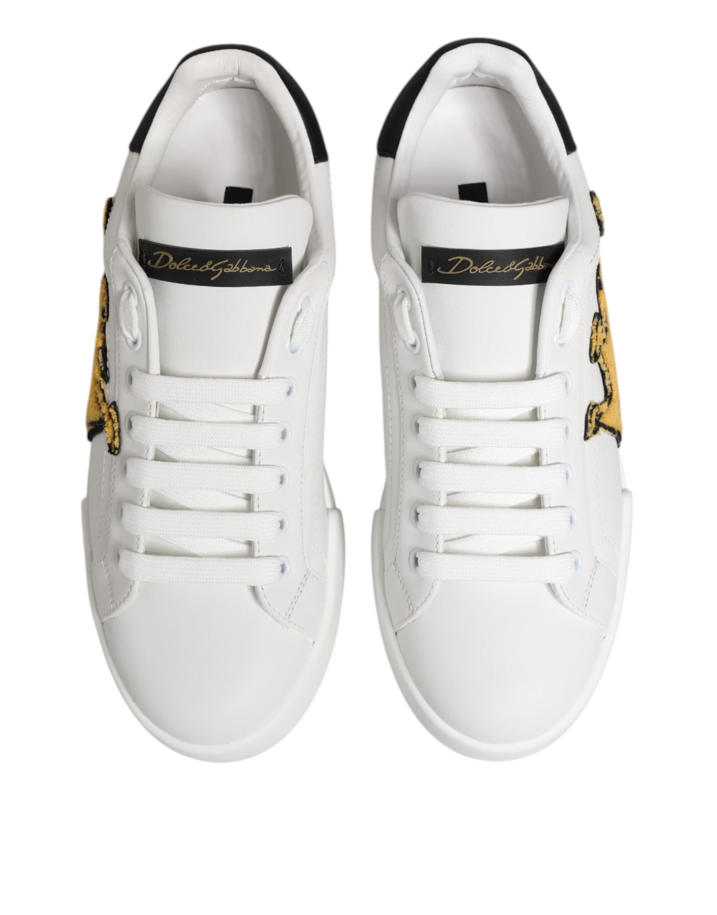 Dolce & Gabbana Weiß Crown Patch Portofino Männer Turnschuhe Schuhe