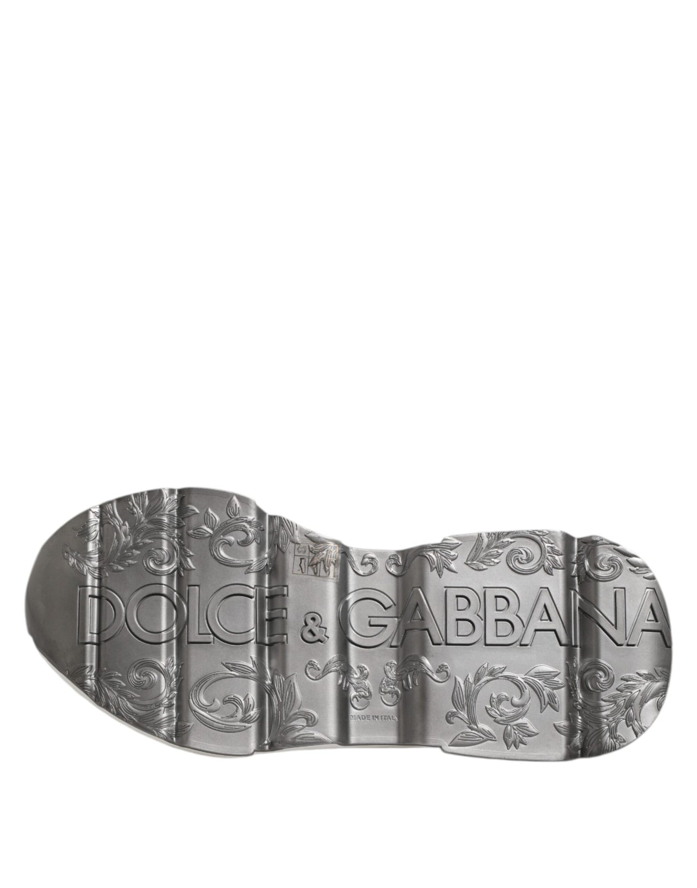 Dolce & Gabbana Weiß Silber DAYMASTER Leder Turnschuhe Schuhe