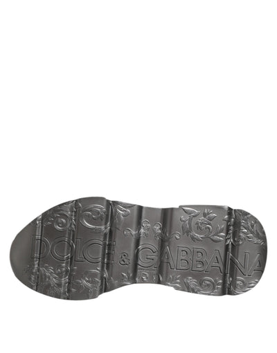 Dolce & Gabbana Weiß Silber DAYMASTER Leder Turnschuhe Schuhe