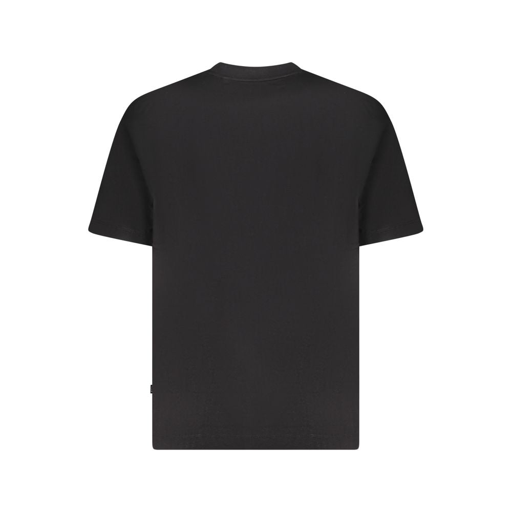 Guess Jeans Schwarzes Baumwoll-T-Shirt für Männer in Übergröße