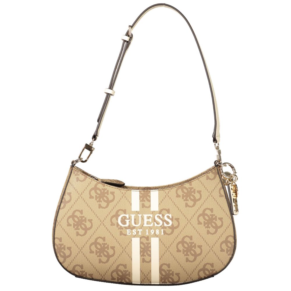 Guess Jeans Beige Polyethylen Frauen Handtasche