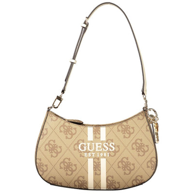 Guess Jeans Beige Polyethylen Frauen Handtasche