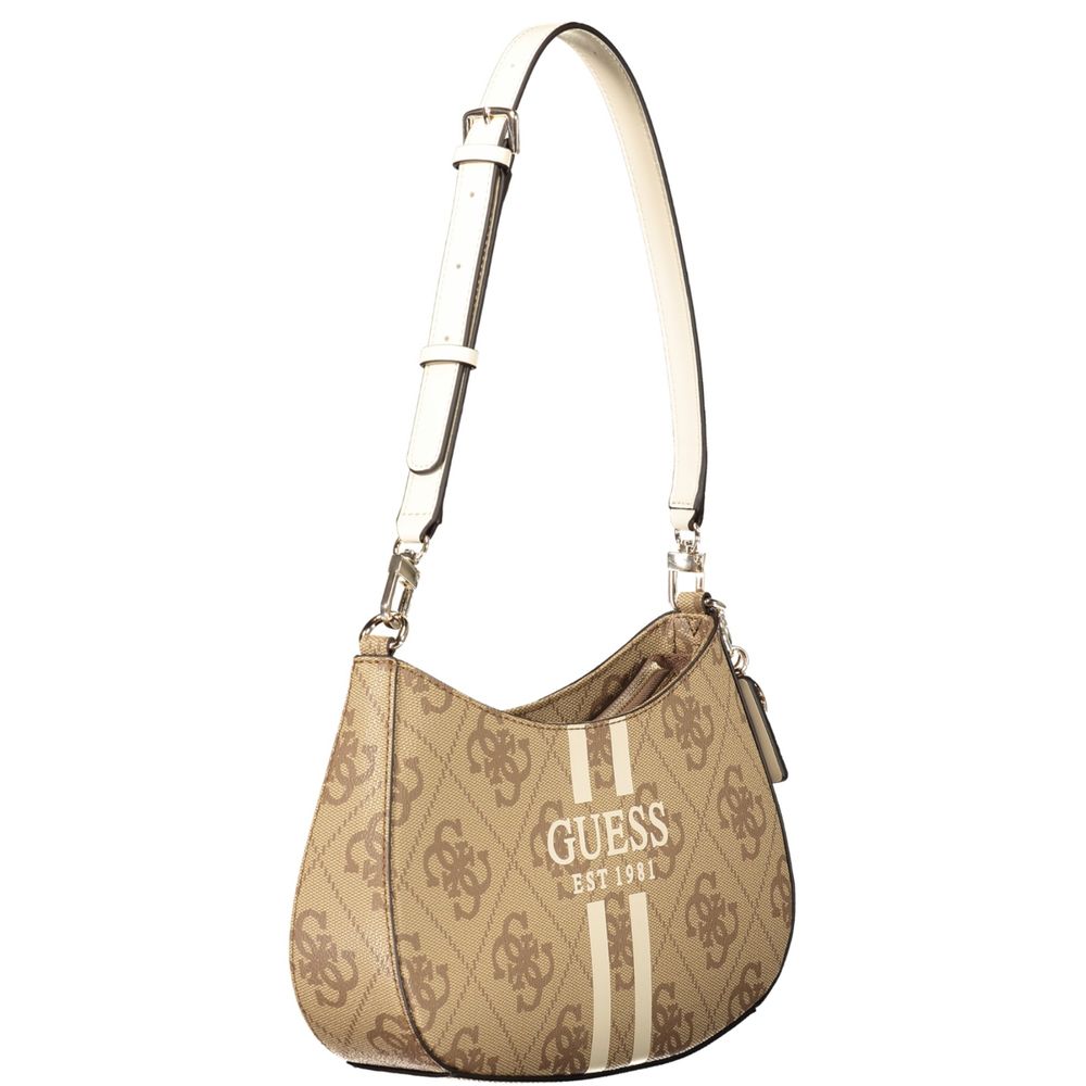 Guess Jeans Beige Polyethylen Frauen Handtasche