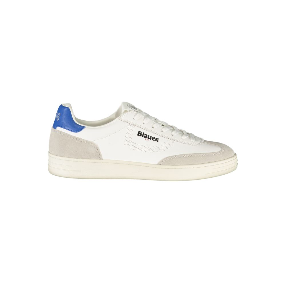 Blauer Weißes Leder Herren Sneaker