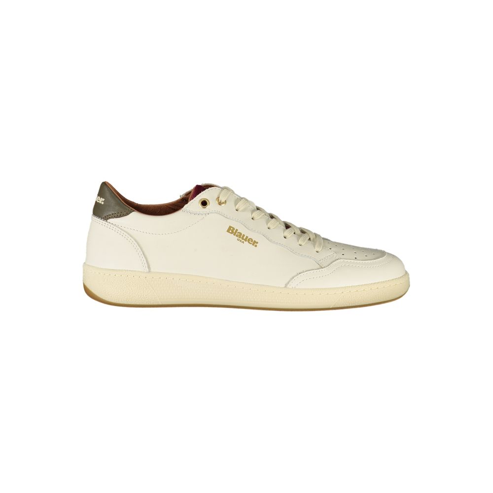 Blauer Weißes Leder Herren Sneaker