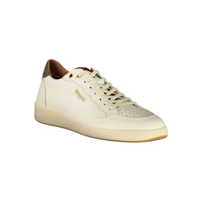 Blauer Weißes Leder Herren Sneaker
