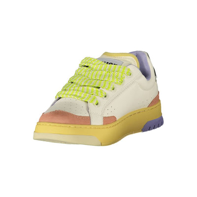 Blauer Weißes Leder Damen Sneaker
