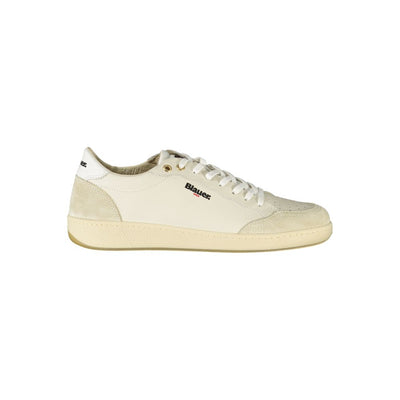 Blauer Weißes Leder Herren Sneaker