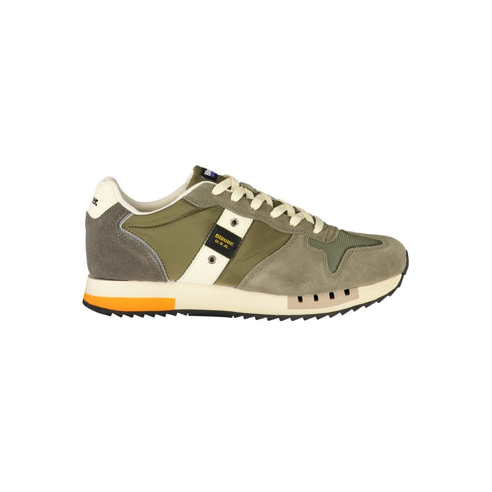 Blauer Grüner Polyester Herren Sneaker