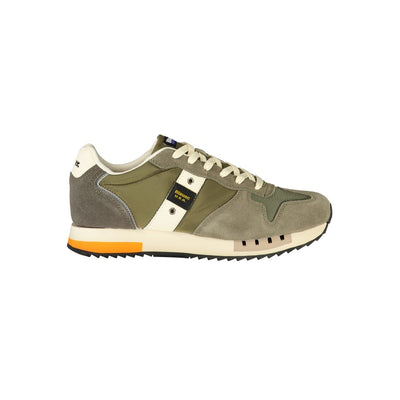 Blauer Grüner Polyester Herren Sneaker