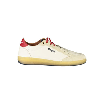 Blauer Weißes Leder Herren Sneaker
