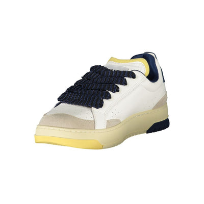 Blauer Weißes Leder Herren Sneaker