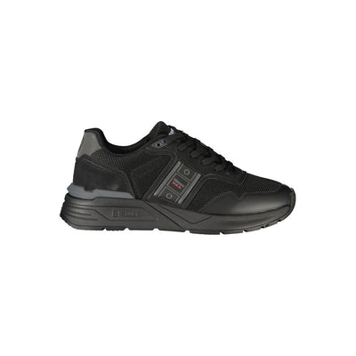 Blauer Schwarzer Polyester Herren Sneaker