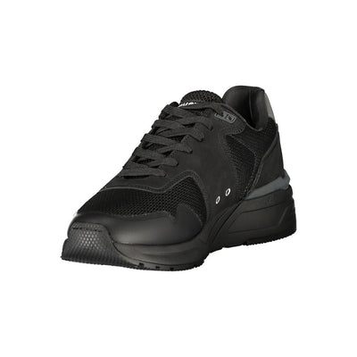 Blauer Schwarzer Polyester Herren Sneaker
