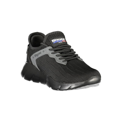 Blauer Schwarzer Polyester Herren Sneaker