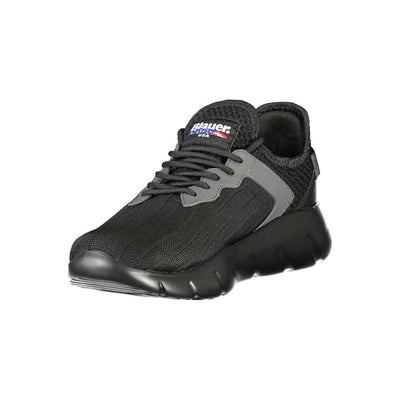 Blauer Schwarzer Polyester Herren Sneaker