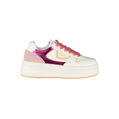Blauer Weißes Leder Damen Sneaker