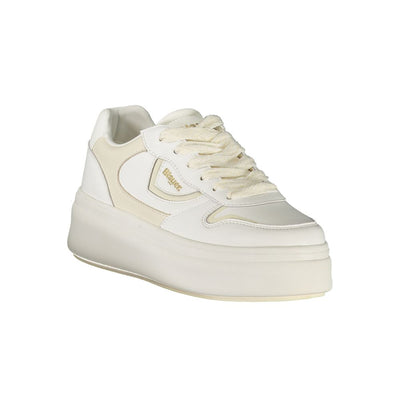 Blauer Weißes Leder Damen Sneaker
