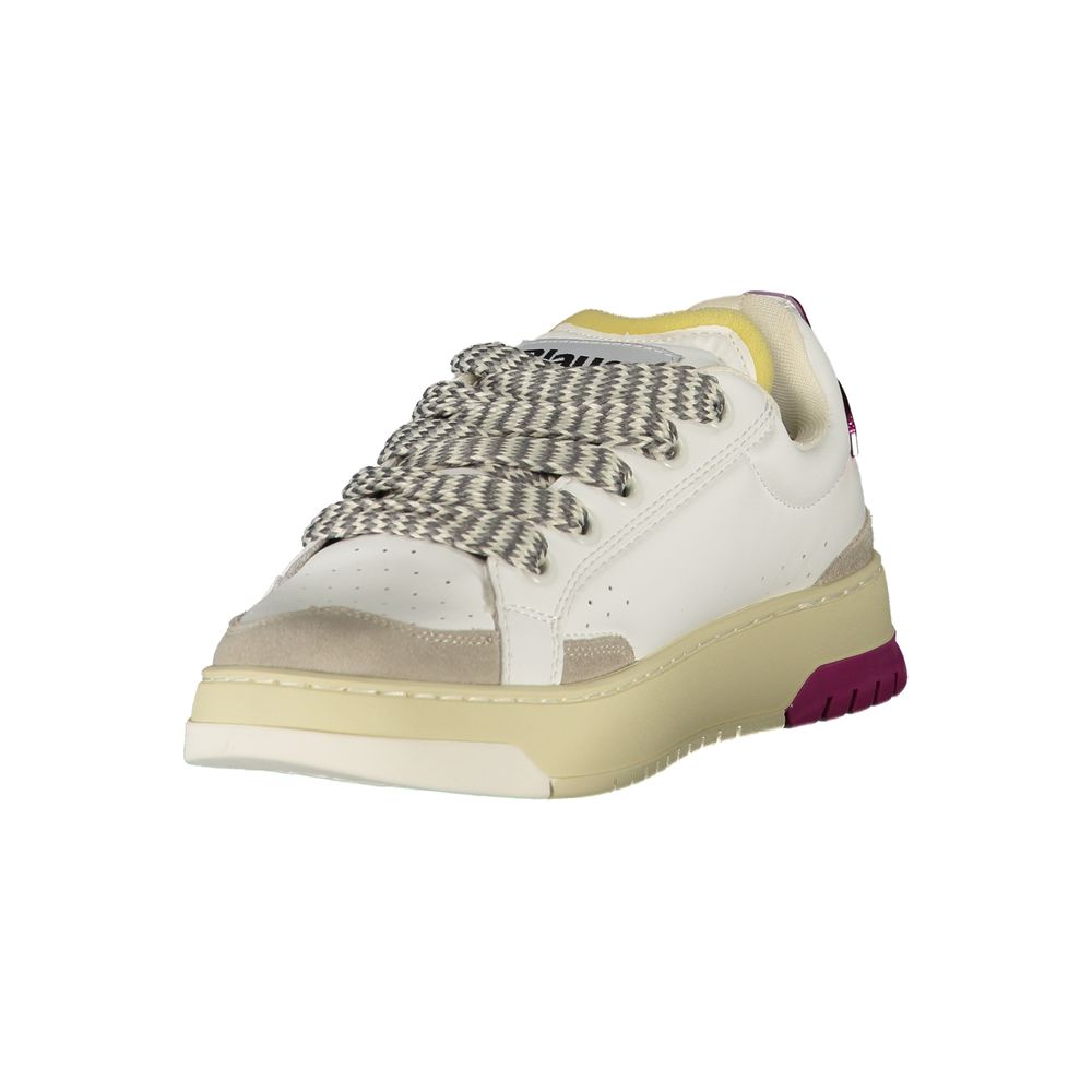 Blauer Weißes Leder Damen Sneaker