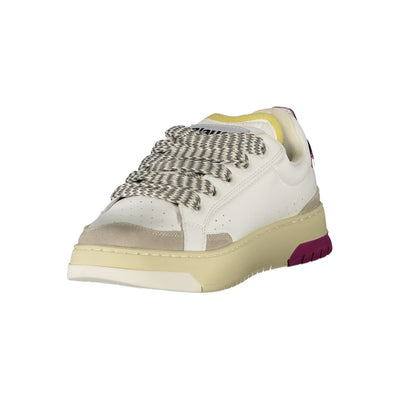 Blauer Weißes Leder Damen Sneaker