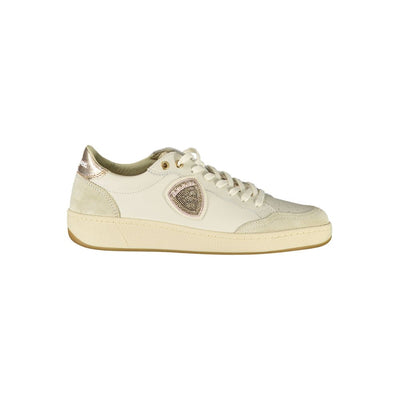 Blauer Weißes Leder Damen Sneaker