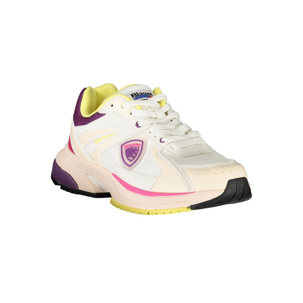 Blauer Weißer Polyester Damen Sneaker